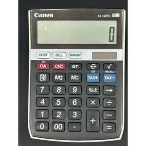 Canon 12-Digit Tax Cost Sell Margin Solar Calculator LS-120TS Tested Works Great